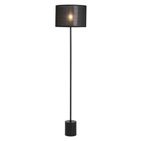 Oliver Marble Base Floor Lamp with Shade,  Black