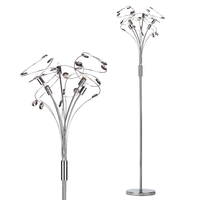 Othello Floor Lamp with Smoke Glass,  Chrome