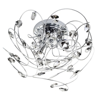 Othello Flush Light with Smoke Glass,  Chrome