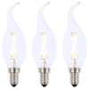 Pack of 2W LED SES E14 Vintage Filament Candle Bulbs,  Clear