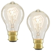 Pack of 40W BC B22 Vintage Filament Bulbs,  Clear