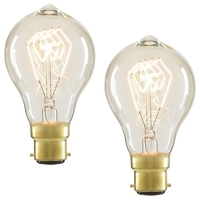 Pack of 40W BC B22 Vintage Filament Bulbs,  Clear