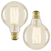 Pack of 40W BC B22 Vintage Filament Globe Bulbs,  Clear