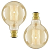 Pack of 40W BC B22 Vintage Filament Globe Bulbs,  Tinted