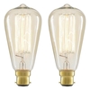 Pack of 40W BC B22 Vintage Filament Teardrop Bulbs,  Clear
