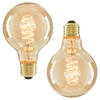 Pack of 40W ES E27 Vintage Globe Filament Bulbs,  Tinted