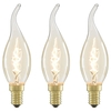 Pack of 40W SES E14 Bent Tip Vintage Filament Candle Bulbs,  Clear