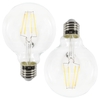 Pack of 4W LED ES E27 Vintage Filament Globe Bulbs,  Clear