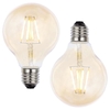 Pack of 4W LED ES E27 Vintage Filament Globe Bulbs,  Tinted