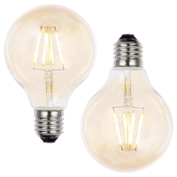 Pack of 4W LED ES E27 Vintage Filament Globe Bulbs,  Tinted