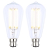 Pack of 6W LED BC B22 Vintage Filament Teardrop Bulbs,  Clear