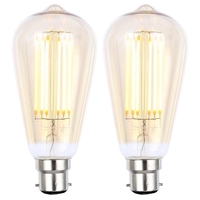 Pack of 6W LED BC B22 Vintage Filament Teardrop Bulbs Tinted
