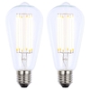Pack of 6W LED ES E27 Vintage Filament Teardrop Bulbs,  Clear