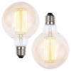 Pack of 6W LED ES E27 Vintage Filament Large Globe Bulbs,  Tinted