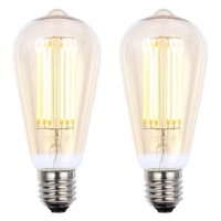 Pack of 6W LED ES E27 Vintage Filament Teardrop Bulbs,  Tinted