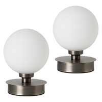Pair of Claude Touch Table Lamps,  Pewter
