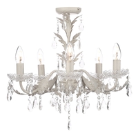 Paisley Flush Chandelier,  Cream and Gold
