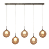 Petrice Glass Ball Diner Ceiling Bar Pendant,  Black Nickel