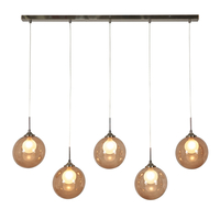 Petrice Glass Ball Diner Ceiling Bar Pendant,  Black Nickel