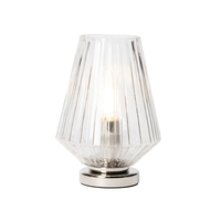 Poplar Small Vessel Table Lamp with Clear Shade,  Chrome
