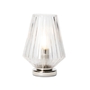 Poplar Small Vessel Table Lamp with Clear Shade,  Chrome