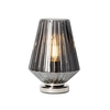 Poplar Small Vessel Table Lamp with Smoke Shade,  Chrome