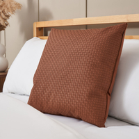 PU Weave Design Cushion,  Terracotta