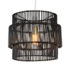 Rattan Double Cylinder Easyfit Shade,  Matte Black
