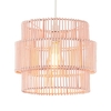 Rattan Double Cylinder Easyfit Shade,  Matte Pink