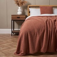 Really Soft Teddy Bear Fleece Throw,  Clay