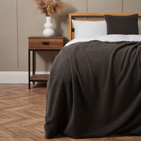 Really Soft Teddy Bear Fleece Throw,  Grey