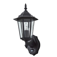Reeta Outdoor Lantern Wall Light with PIR Sensor,  Black