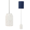 Rizzo Terrazzo Base Floor Lamp with Blue Cylinder Shade
