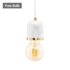 Romano Marble E27 Cable Set with 95mm Bulb,  Brass