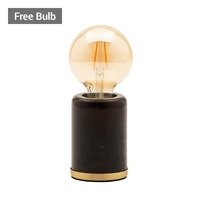 Romano Marble E27 Vessel Table Lamp with 80mm Bulb,  Black