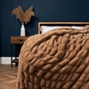 Ruched Faux Fur Throw,  Natural