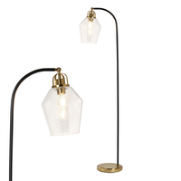Saskia Bubble Glass Arc Floor Lamp,  Satin Brass