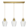 Saskia Bubble Glass Diner Pendant Bar,  Satin Brass
