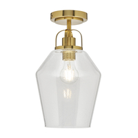 Saskia Bubble Glass Flush Ceiling Light,  Satin Brass