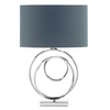 Saturn Swirl Base Table Lamp with Grey Shade,  Chrome