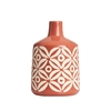 Small Petal Patterned Ceramic Vase,  Terracotta