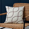 Soft Elegance Embroidered Cushion,  Cream