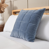 Square Stitch Quilted Cushion,  Blue