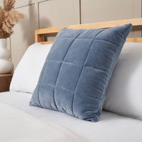 Square Stitch Quilted Cushion,  Blue