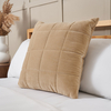 Square Stitch Quilted Cushion,  Sand