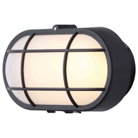 Stanley Vasman Outdoor Oval LED Bulkhead Wall or Ceiling Light,  Black