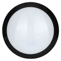 Stanley Verese IP66 Outdoor LED Flush Ceiling or Wall Light with Sensor,  Black