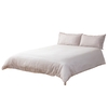 Super King Sateen Stripe Bedding Set,  Natural