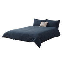 Super King Stonewashed Cotton Bedding Set,  Denim