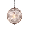 Terri 1 Light Large Glass Crystal Ball Pendant,  Bronze